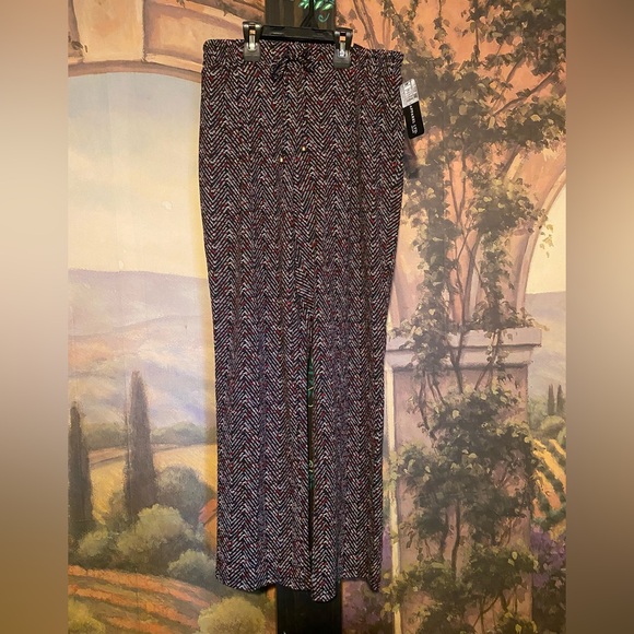 Soho Apparel Pants - SOHO Herringbone red and black pull on pants